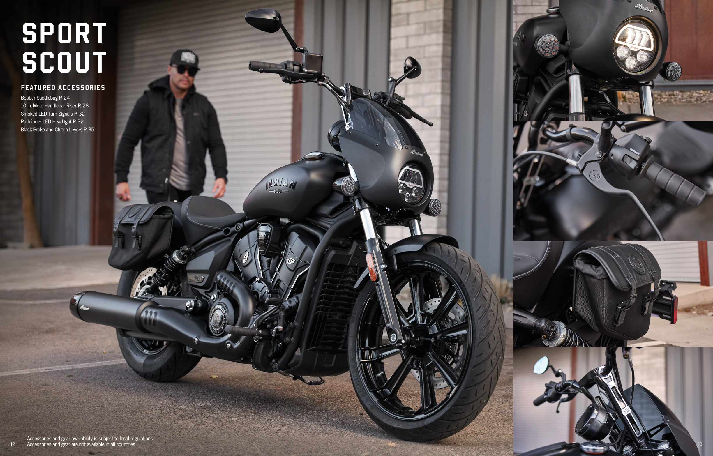 A man is standing next to a motorcycle in a garage. The motorcycle is parked in front of a building. AI generated content